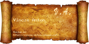 Vincze Anton névjegykártya